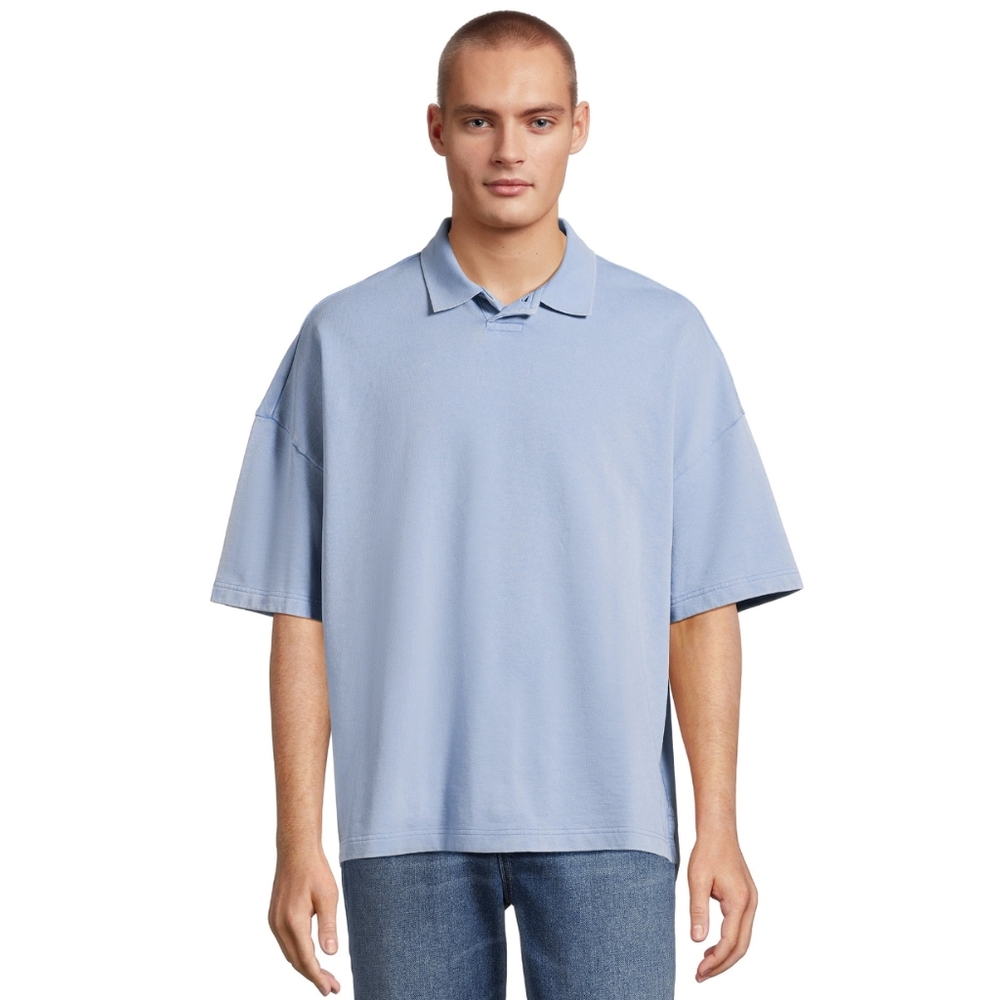 No Boundaries Mens & Big Mens Oversize French Terry Polo Shirt,